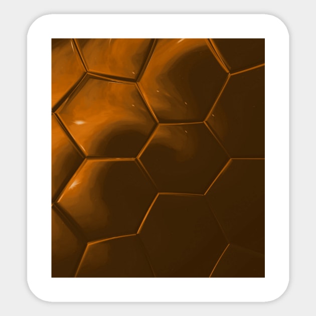 Orange Amber Honeycomb Futuristic Sticker by Moon Art